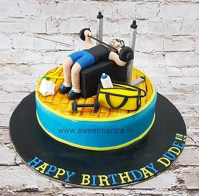 Gym bench press cake - Cake by Sweet Mantra Homemade Customized Cakes Pune