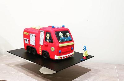 Fireman Sam Fire Engine  - Cake by Su Cake Artist 
