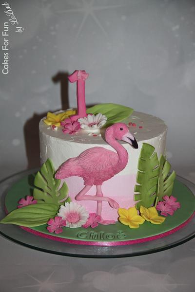 Flamingo smash cake - Cake by Cakes for Fun_by LaLuub