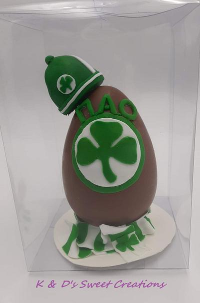 Soccer team chocolate easter egg  - Cake by Konstantina - K & D's Sweet Creations