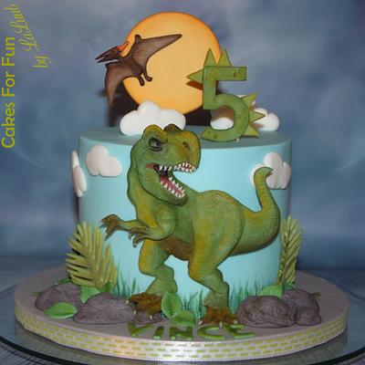 Dino cake (T-Rex and Pteranodon) - Cake by Cakes for Fun_by LaLuub
