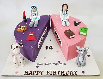 Twin brother sister cake - Cake by Sweet Mantra Homemade Customized Cakes Pune