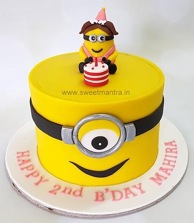 Minion face cake - Cake by Sweet Mantra Homemade Customized Cakes Pune