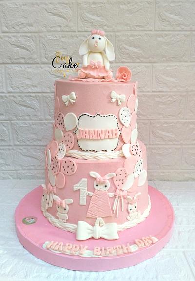 Rabbit cake baby girl baby - Cake by emycakesdamnhor