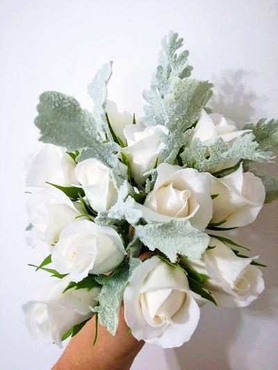 white roses bouquet - Cake by Mihaela Calin