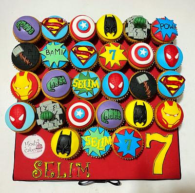 Superheroes Cupcakes  - Cake by Hend Taha-HODZI CAKES
