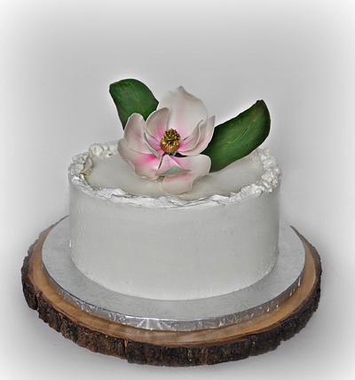 Elderflower-Lemon Cake with Magnolia - Cake by Sandra Smiley