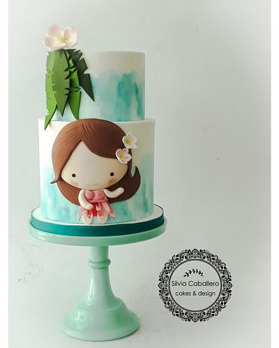 Cute Hawaian girl - Cake by Silvia Caballero