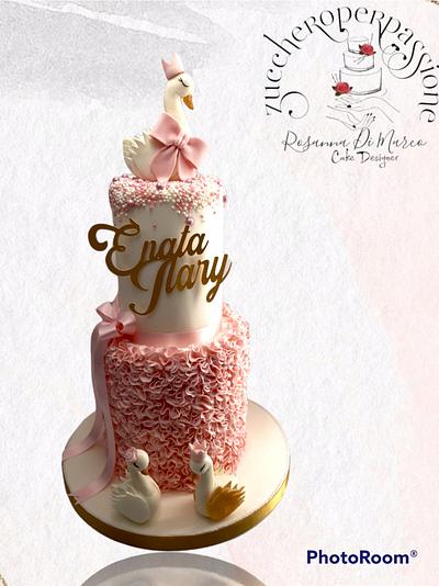 Sweet pink Swan - Cake by zuccheroperpassione