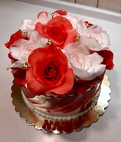 Red and white roses - Cake by Majka Maruška