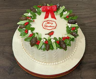 Christmas Wreath Cake - Cake by Margaret Lloyd