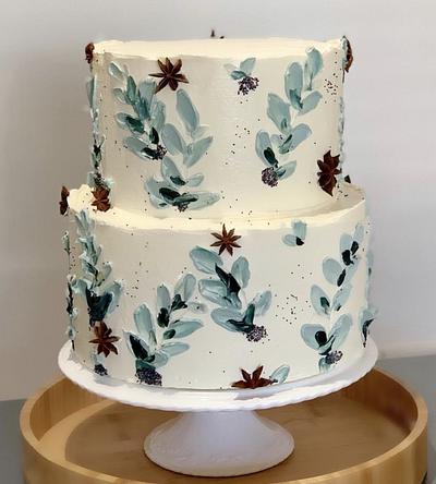 Palette Knife Christening Cake - Cake by Sugar by Rachel