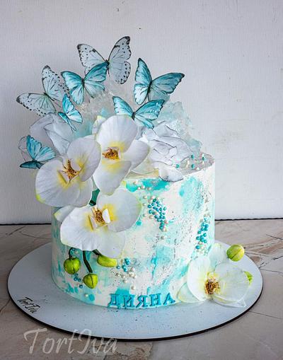 Orchids and butterflies  - Cake by TortIva