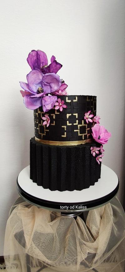 Bday  origami black and gold - Cake by Kaliss