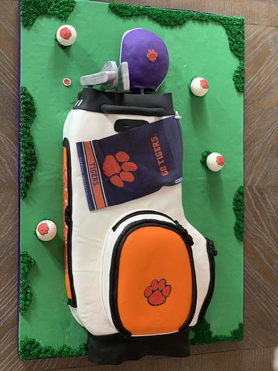 Clemson Golf Bag Grooms Cake - Cake by Brandy-The Icing & The Cake