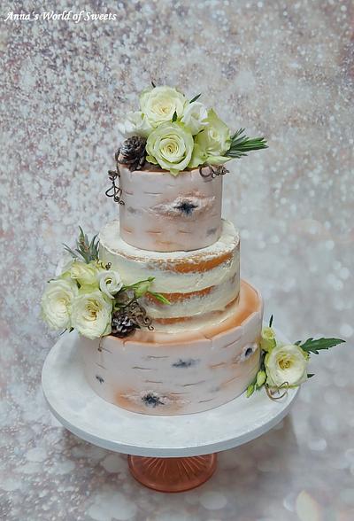 Birch tree Wedding Cake - Cake by Anna's World of Sweets 