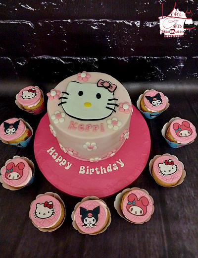 "Hellow Kitty cake & cupcakes" - Cake by Noha Sami