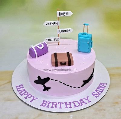 Travel theme cream cake - Cake by Sweet Mantra Homemade Customized Cakes Pune