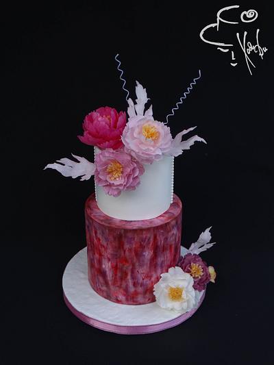 Peonies cake - Cake by Diana
