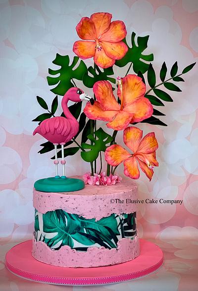 Flamingo in Paradise  - Cake by The Elusive Cake Company