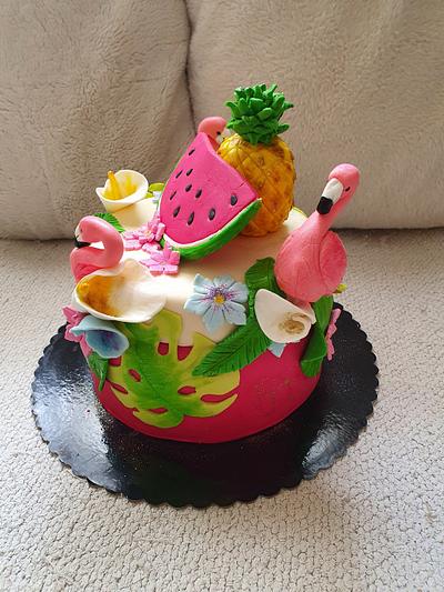 Flamingo 18th birthday cake - Cake by Gociljo