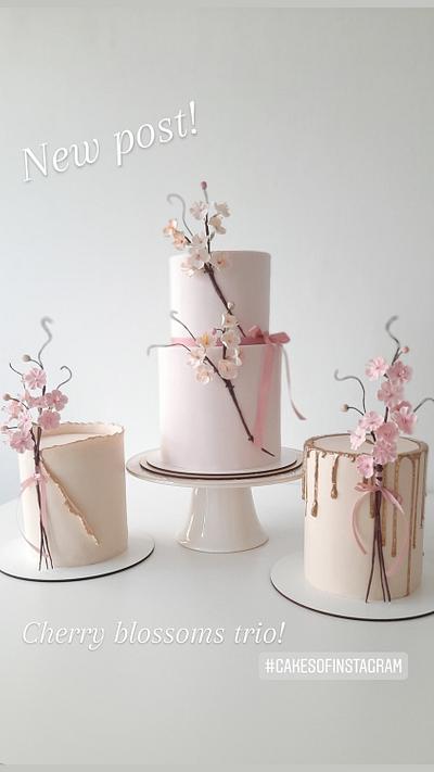 Cherry blossoms trio - Cake by Silvia Caballero