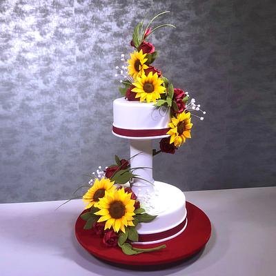 Sunflower Wedding Cake - Cake by Serdar Yener | Yeners Way - Cake Art Tutorials