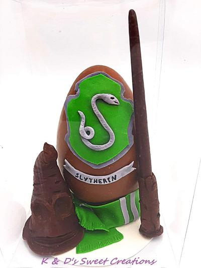 Harry Potter Slythering chocolate easter egg  - Cake by Konstantina - K & D's Sweet Creations