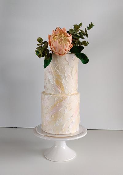 Wafer Paper Texture and Sugar Flowers - Cake by Anna Astashkina