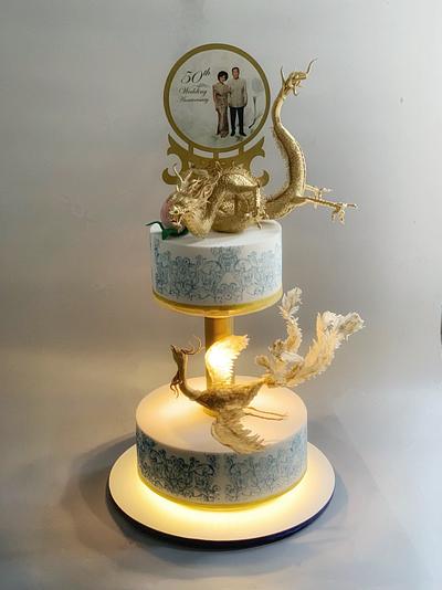 Dragon and phoenix  - Cake by Dsweetcakery