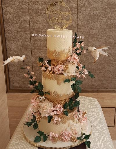 Flowers and birds - Cake by Krishya's Sweet Treats 