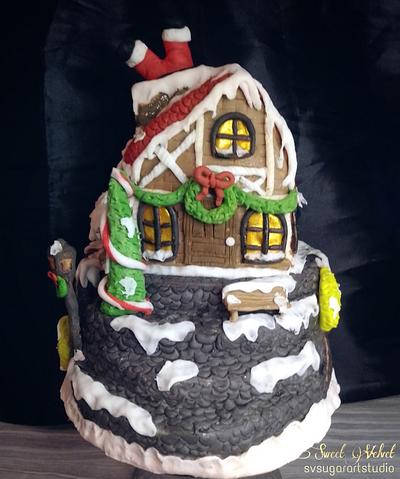 Holiday Village  - Cake by SV Sugar Art Studio
