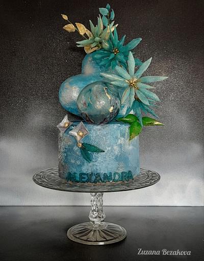 Blue cake  - Cake by Zuzana Bezakova
