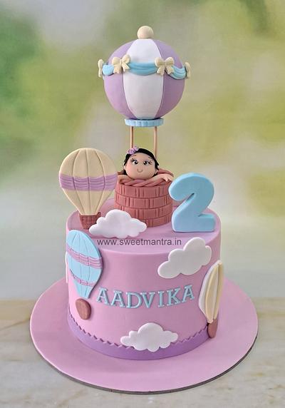 Baby in hot air balloon cake - Cake by Sweet Mantra Homemade Customized Cakes Pune