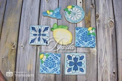 Sicily themed handpainted cookies - Cake by Daria Albanese