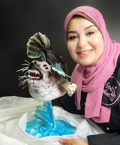 Leopard Seal Sculpted Cake - Cake by Hend Taha-HODZI CAKES