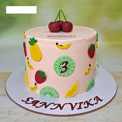 Fruits theme cake for kid - Cake by Sweet Mantra Homemade Customized Cakes Pune