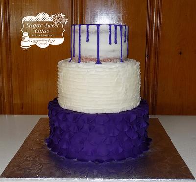 Purple & Ivory Petals & Ruffles - Cake by Sugar Sweet Cakes