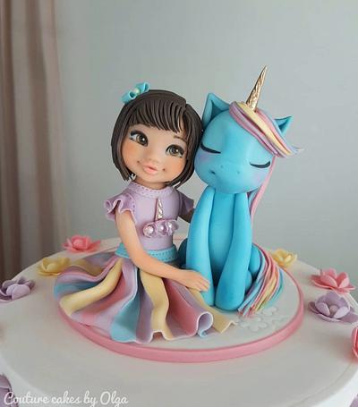 Girl with an unicorn - Cake by Couture cakes by Olga