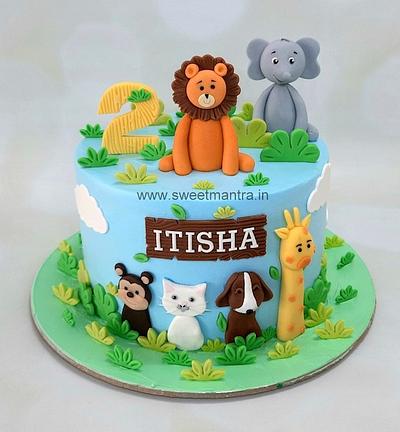 Animals in Jungle cake - Cake by Sweet Mantra Homemade Customized Cakes Pune