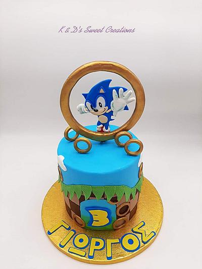 Sonic the hedgehog birthday cake and cupcakes  - Cake by Konstantina - K & D's Sweet Creations