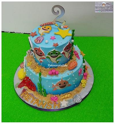 Baby shark theme cake - Cake by Rohini Punjabi