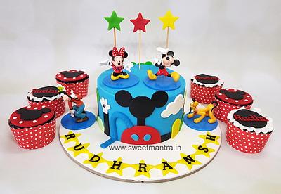 Mickey cake and cupcakes - Cake by Sweet Mantra Homemade Customized Cakes Pune