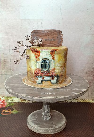 ... my ancient window, hand painted... - Cake by SojkineTorty
