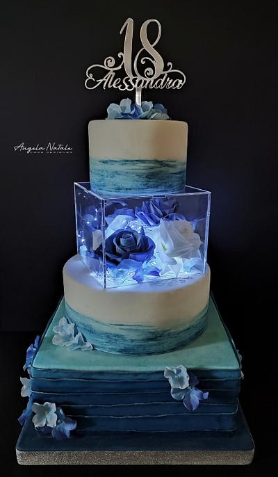   Bright and blue like the birthday girl - Cake by Angela Natale