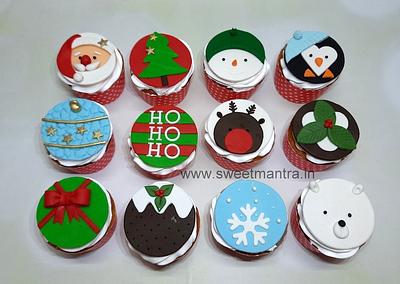 Christmas theme cupcakes - Cake by Sweet Mantra Homemade Customized Cakes Pune