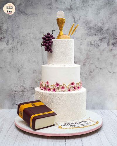A first Holy Communion Cake - Cake by Knead N Bake 