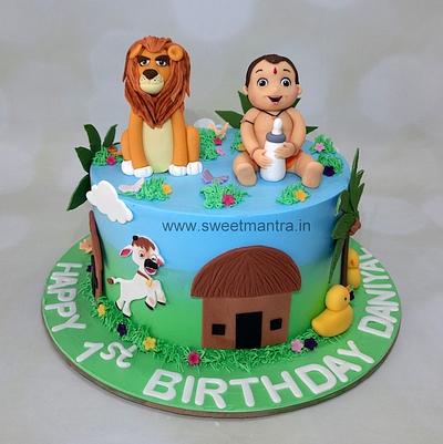 Mighty Bheem cake for 1st birthday - Cake by Sweet Mantra Homemade Customized Cakes Pune