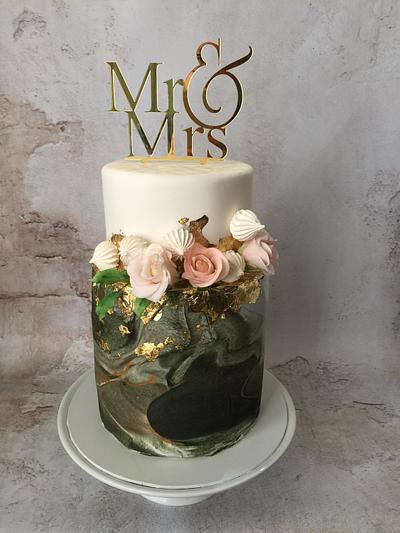 Marble Effect Wedding Cake - Cake by Julie Donald