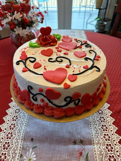 Hearts for February Birthday  - Cake by Julia 